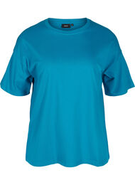 Katoenen t-shirt met korte mouwen, Fjord Blue