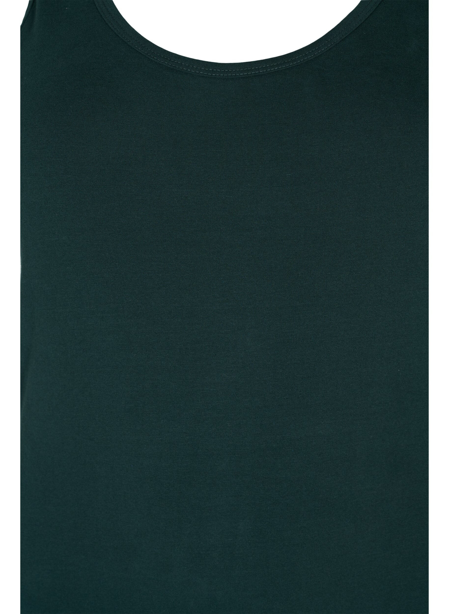 ZizziEffen gekleurd basic top in katoen, Groen, Packshot image number 2