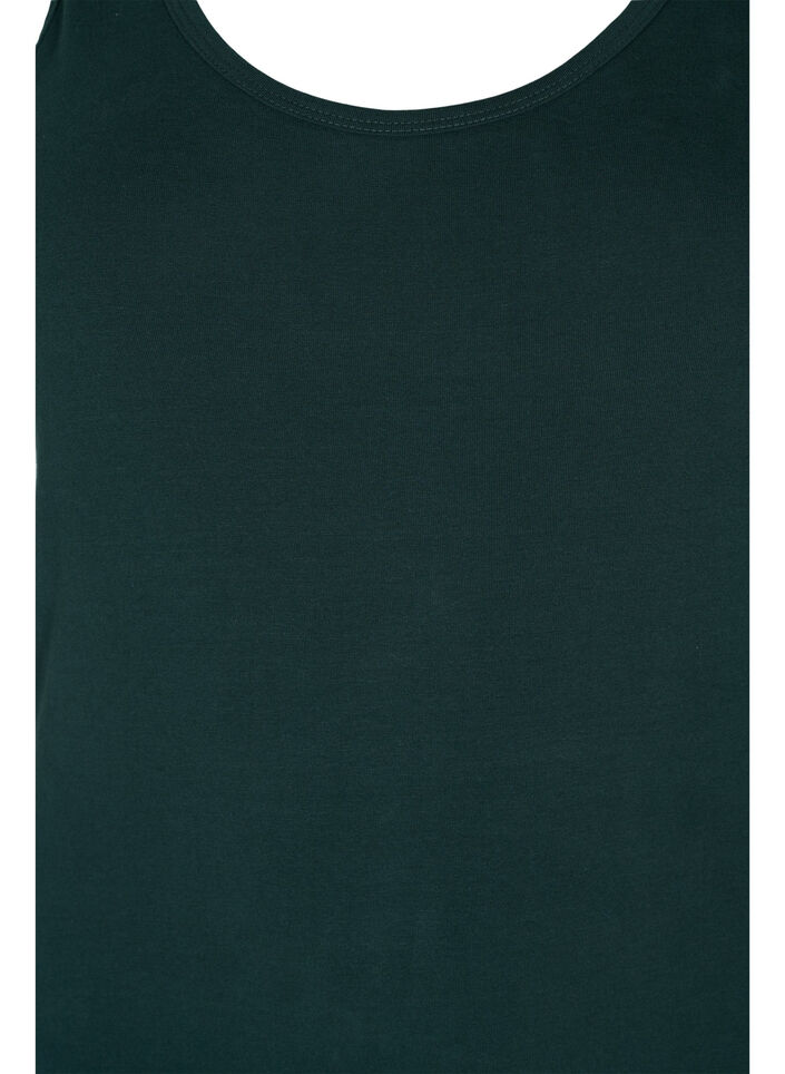 Effen gekleurd basic top in katoen, Groen, Packshot image number 2