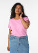 T-shirt met korte mouwen van katoenmix, Roze, Model image number 0