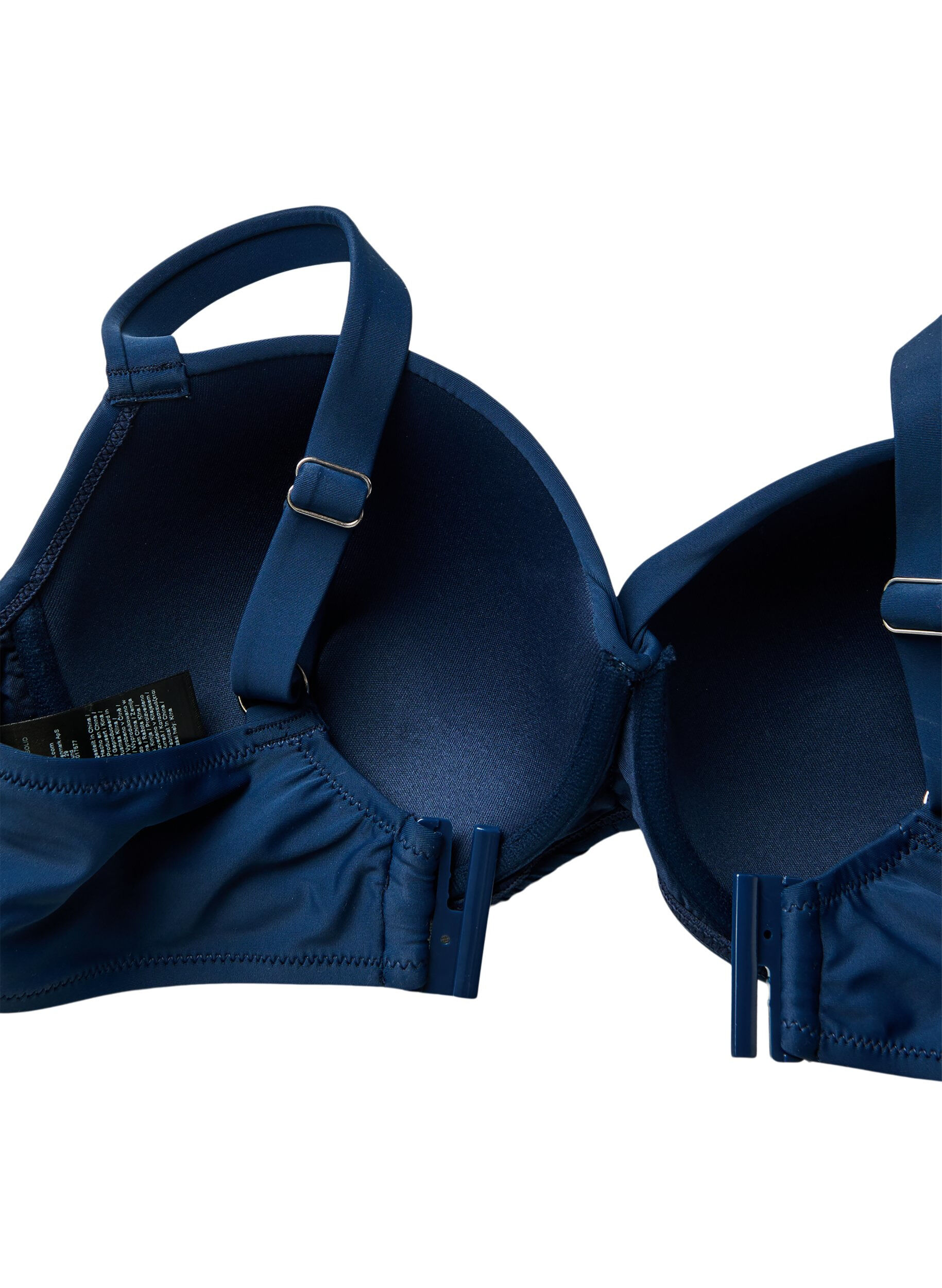 Zizzi Bikini top met beugel en plooien, Blauw, Packshot image number 3