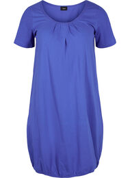 Katoenen jurk met ronde hals en korte mouwen, Dazzling Blue