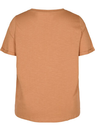 Katoenen t-shirt met korte mouwen, Pecan Brown, Packshot image number 1
