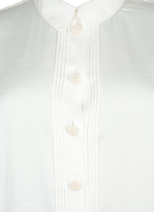 Lang shirt met parelknopen, Bright White, Packshot image number 2