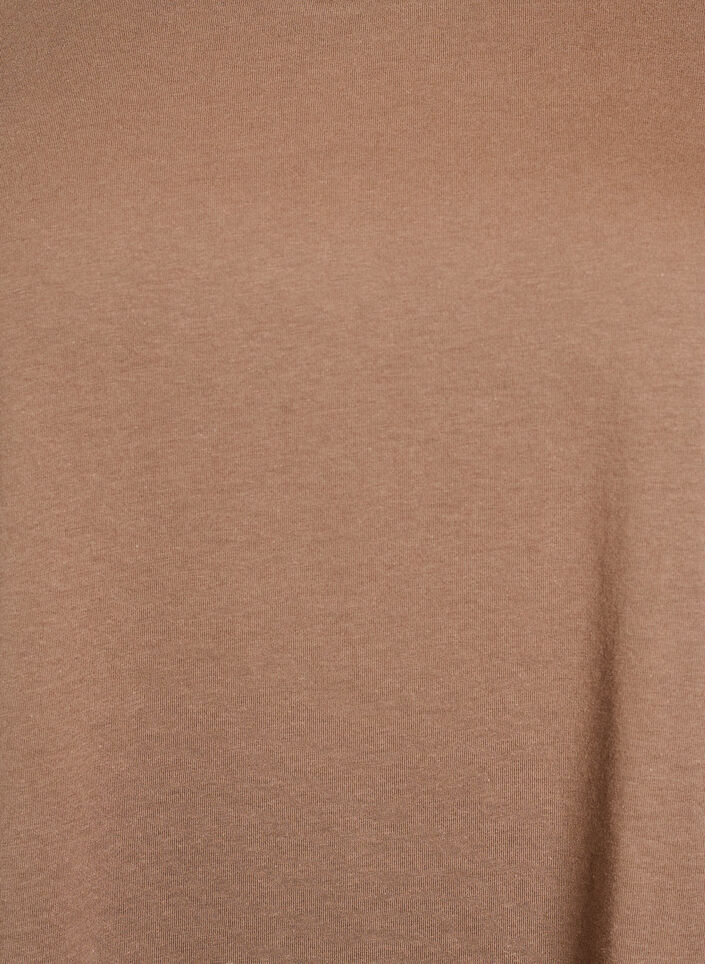 T-shirt met korte mouwen van katoenmix, Bruin, Packshot image number 2