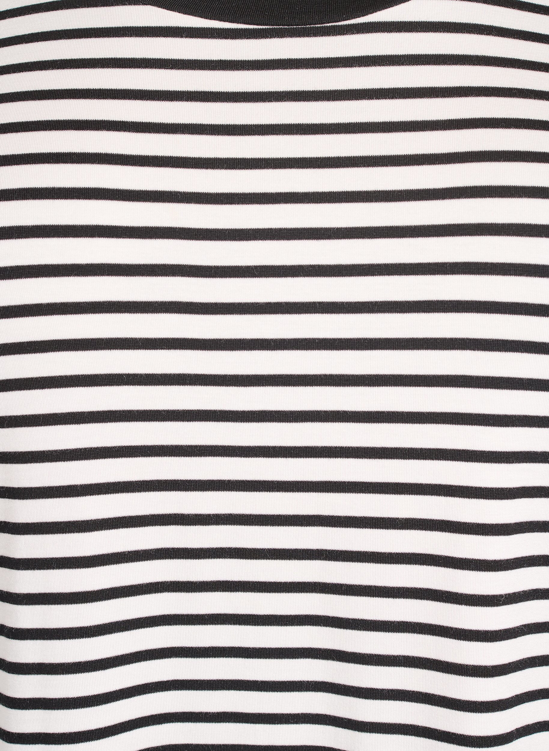 ZizziT-shirt met TENCEL&trade; Lyocell en strepen, Wit, Packshot image number 2