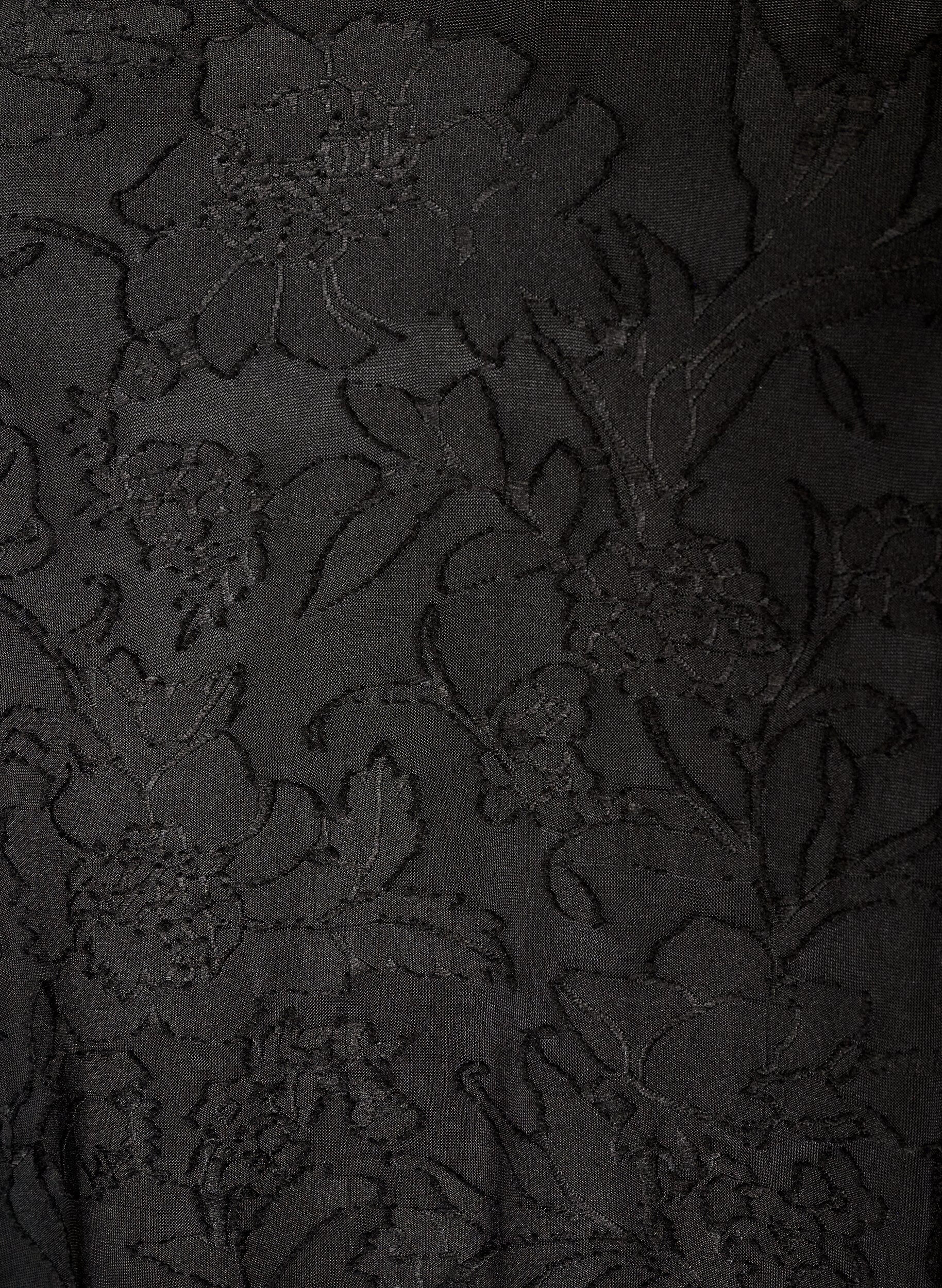 ZizziJurk met bloemenstructuur en volantzoom, Zwart, Packshot image number 2