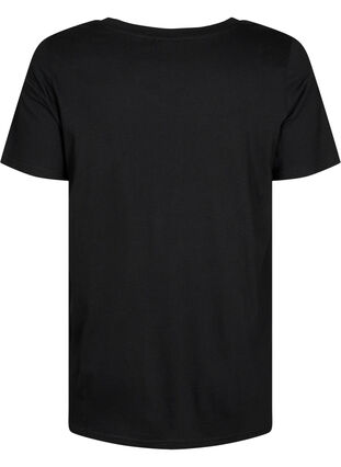 T-shirt met korte mouwen en a-vorm, Black, Packshot image number 1