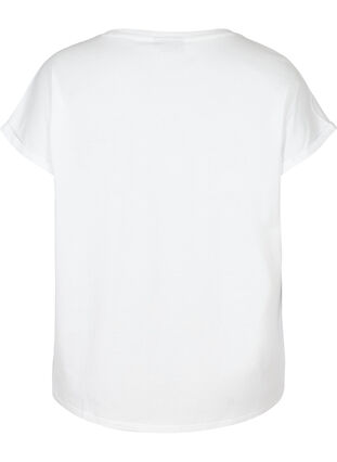 T-shirt met korte mouwen in katoen, Bright White, Packshot image number 1