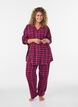 Geruite katoenen pyjamashirt met lange mouwen, Rood, Model image number 1