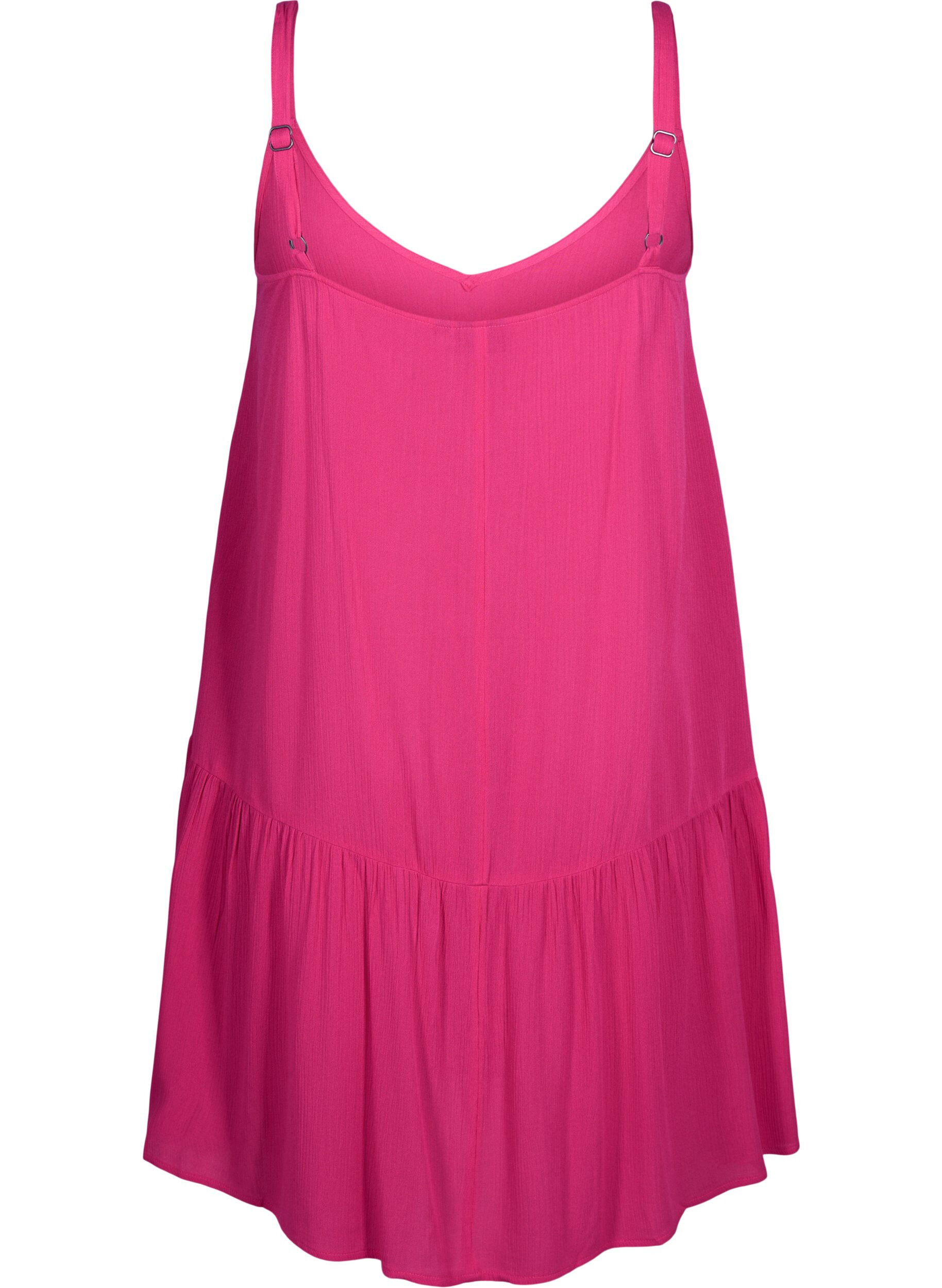 Zizzi zomerjurk met bandjes, gemaakt van viscose, Raspberry Sorbet, Packshot image number 1
