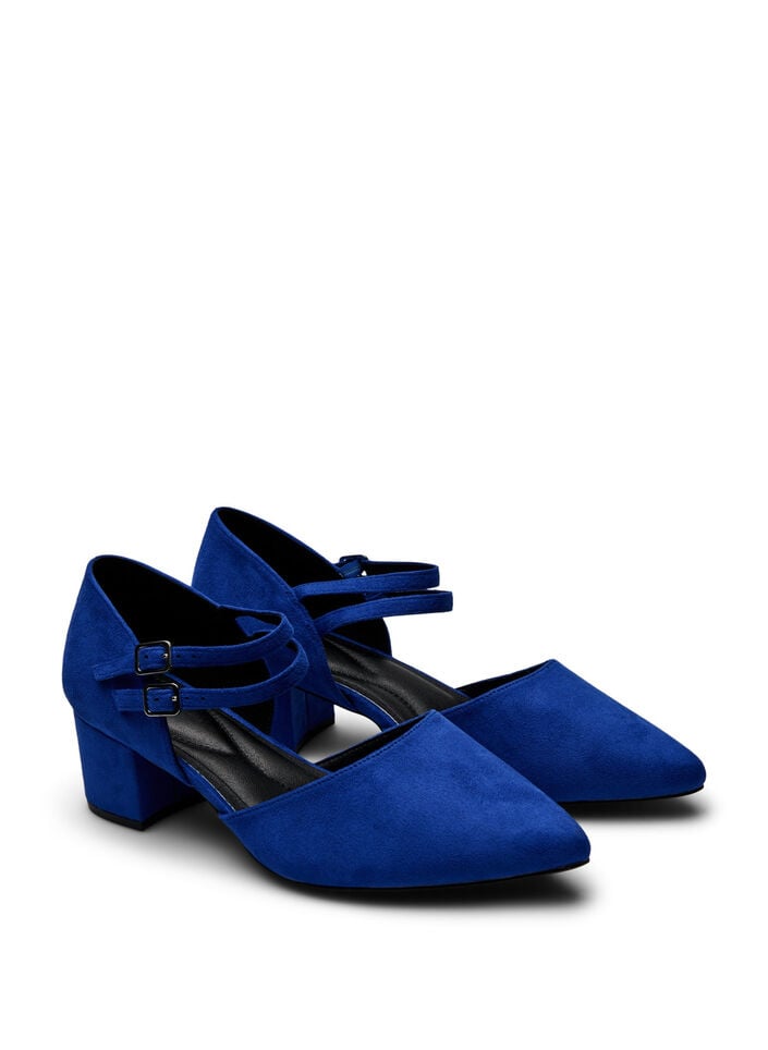 Pumps met dubbele bandjes, Blauw, Packshot image number 1