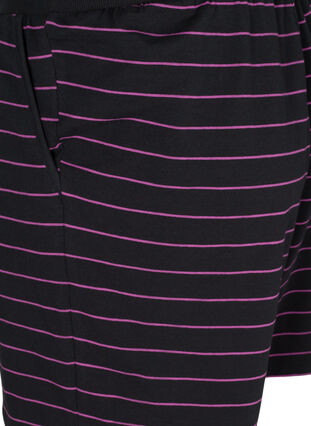 Losse katoenen shorts met strepen, Black w. Purple, Packshot image number 3