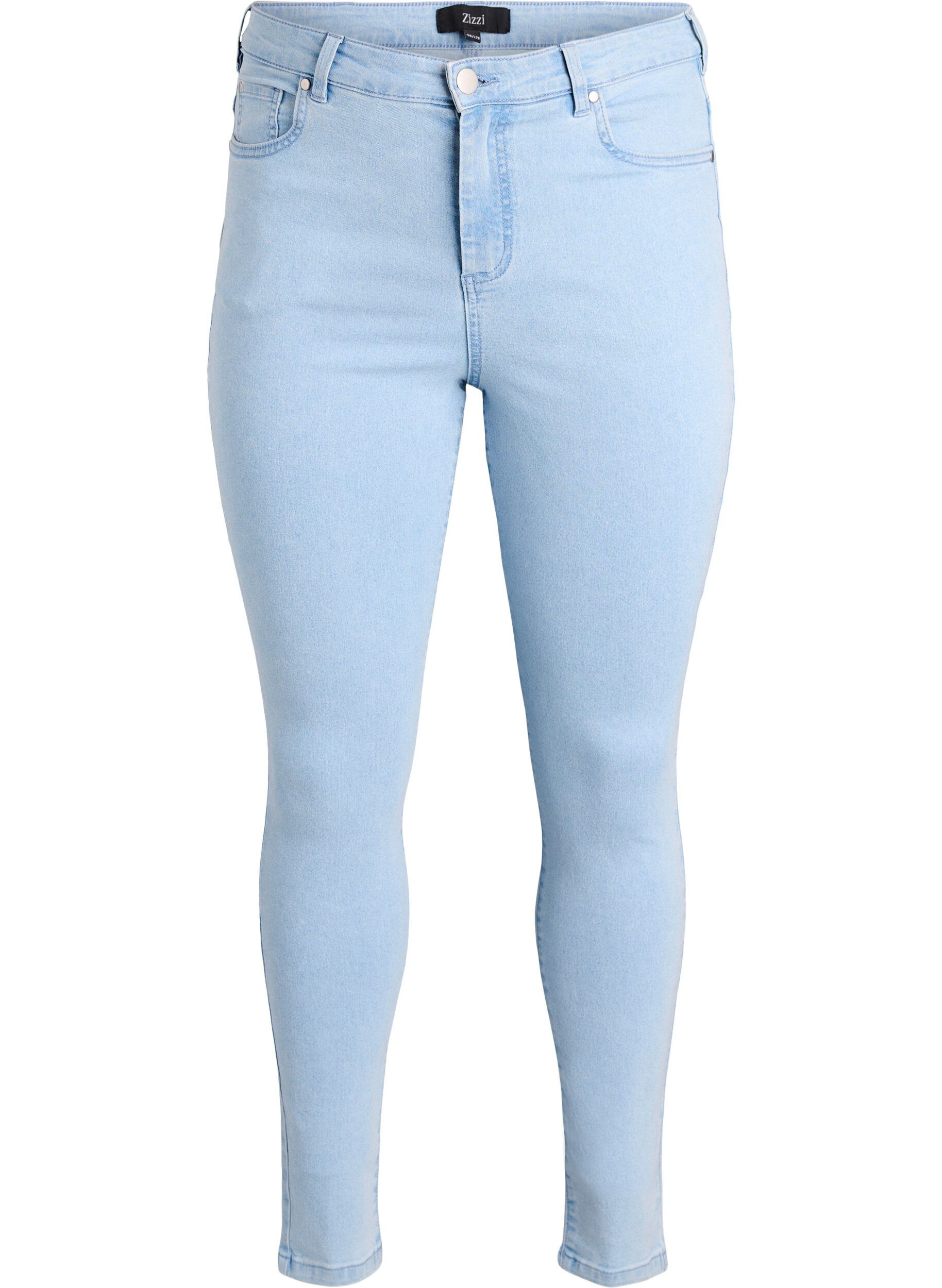 Zizzi Amy super slim fit jeans met hoge taille, Blauw, Packshot image number 0
