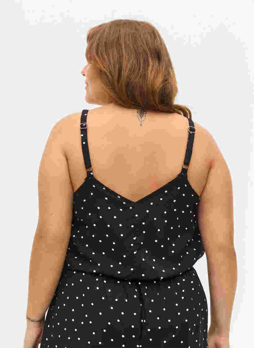 Viscose pyjama top met stippen en kant, Angora Dot, Model image number 1