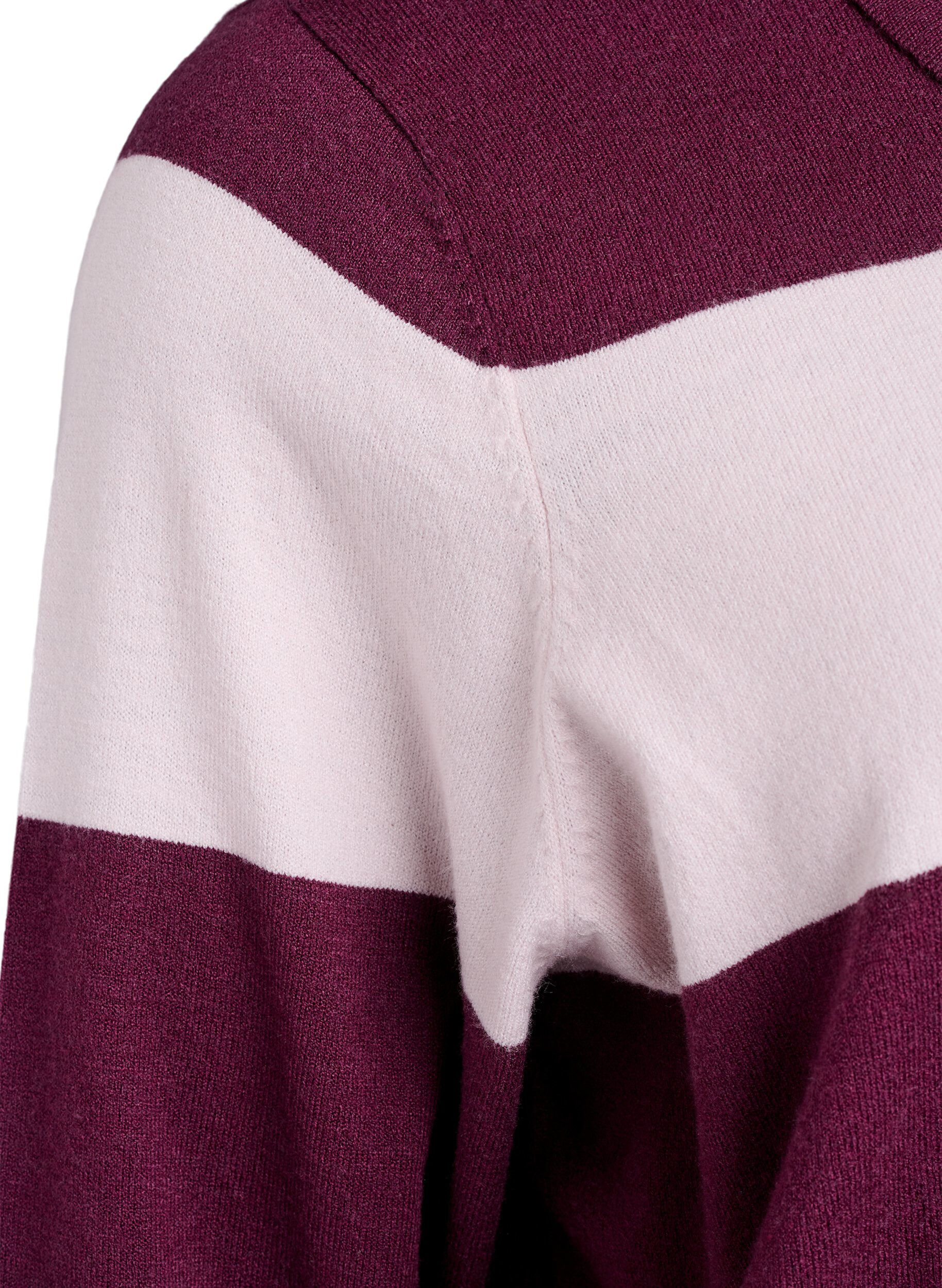 Zizzi Strik blouse met kraag, Rood, Packshot image number 3