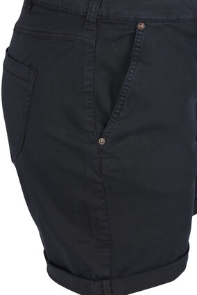 Regular shorts in katoen, Black, Packshot image number 2