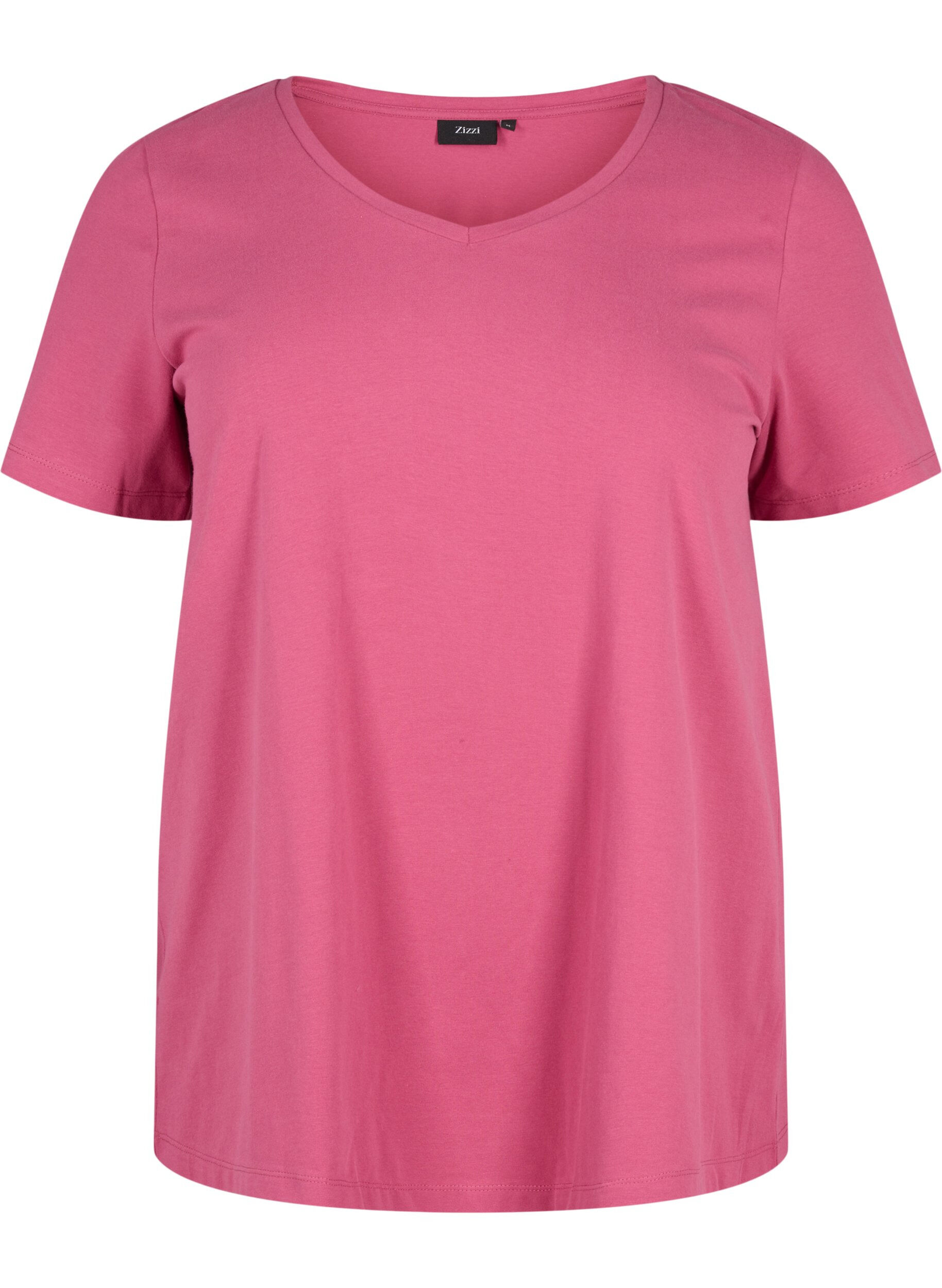 ZizziEffen basic T-shirt van katoen, Rood, Packshot image number 0