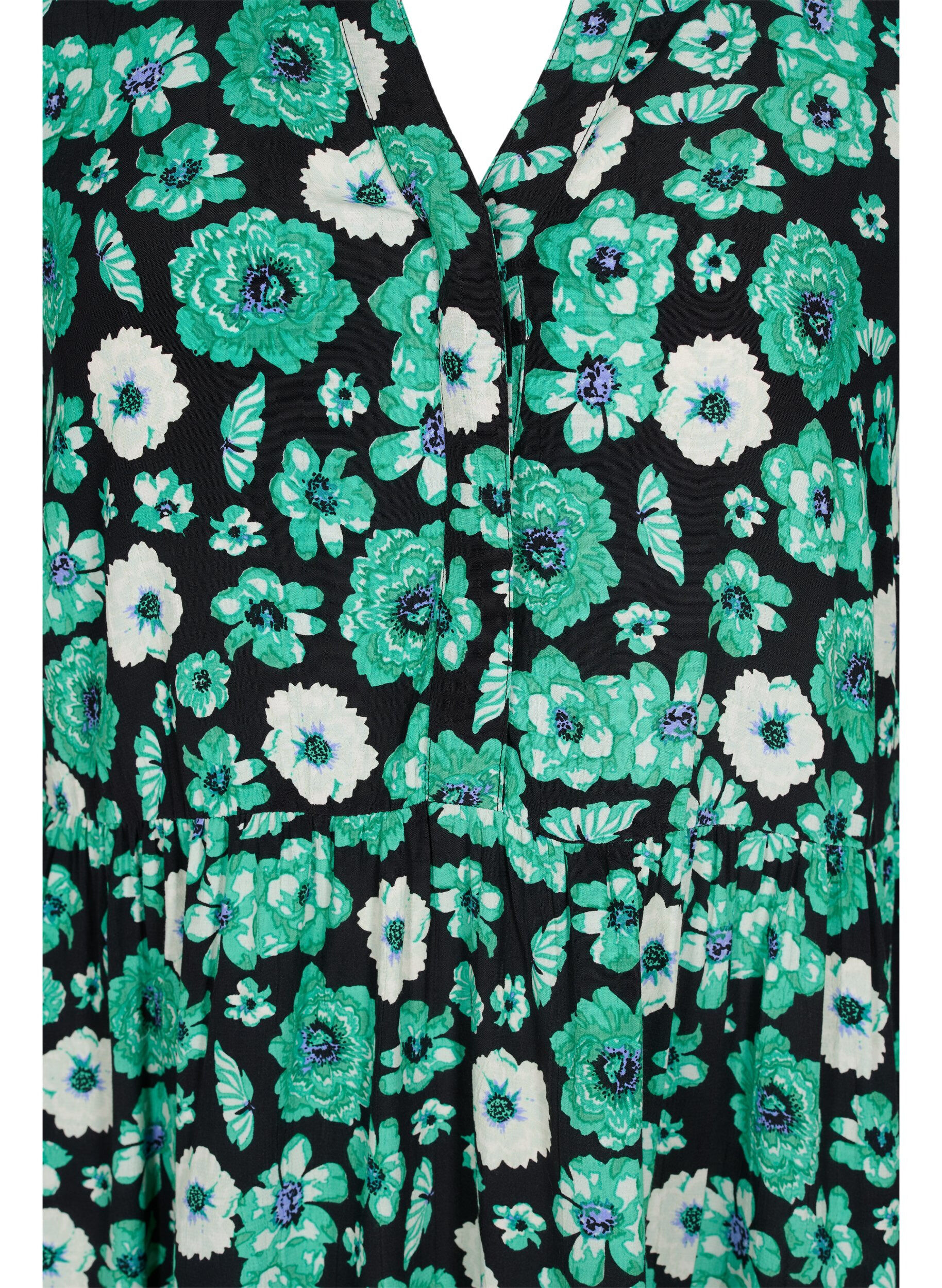 Zizzi Gebloemde tuniek in viscose, Green Flower AOP, Packshot image number 2
