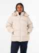 Korte gewatteerde jas met afneembare capuchon, Vanille, Model image number 0