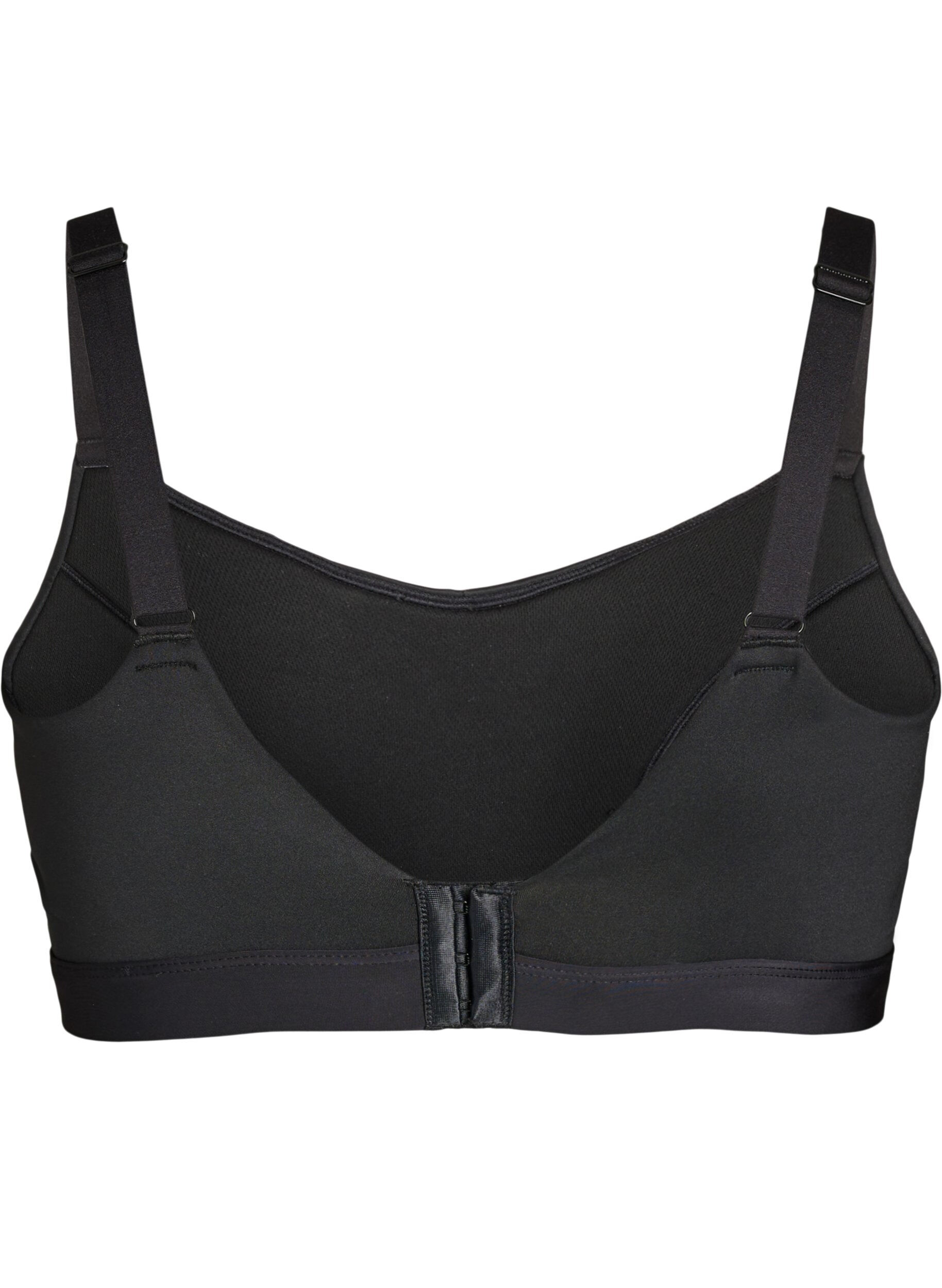 ZizziLicht gewatteerde sportbeha, Zwart, Packshot image number 1