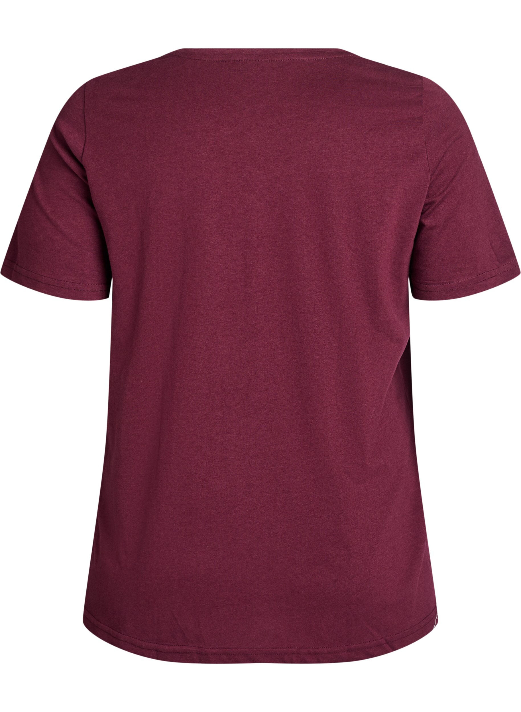 Zizzi FLASH - T-shirt met motief, Donker Bordeaux, Packshot image number 1