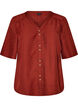 Overhemd blouse met V-hals en korte mouwen, Rood, Packshot image number 0