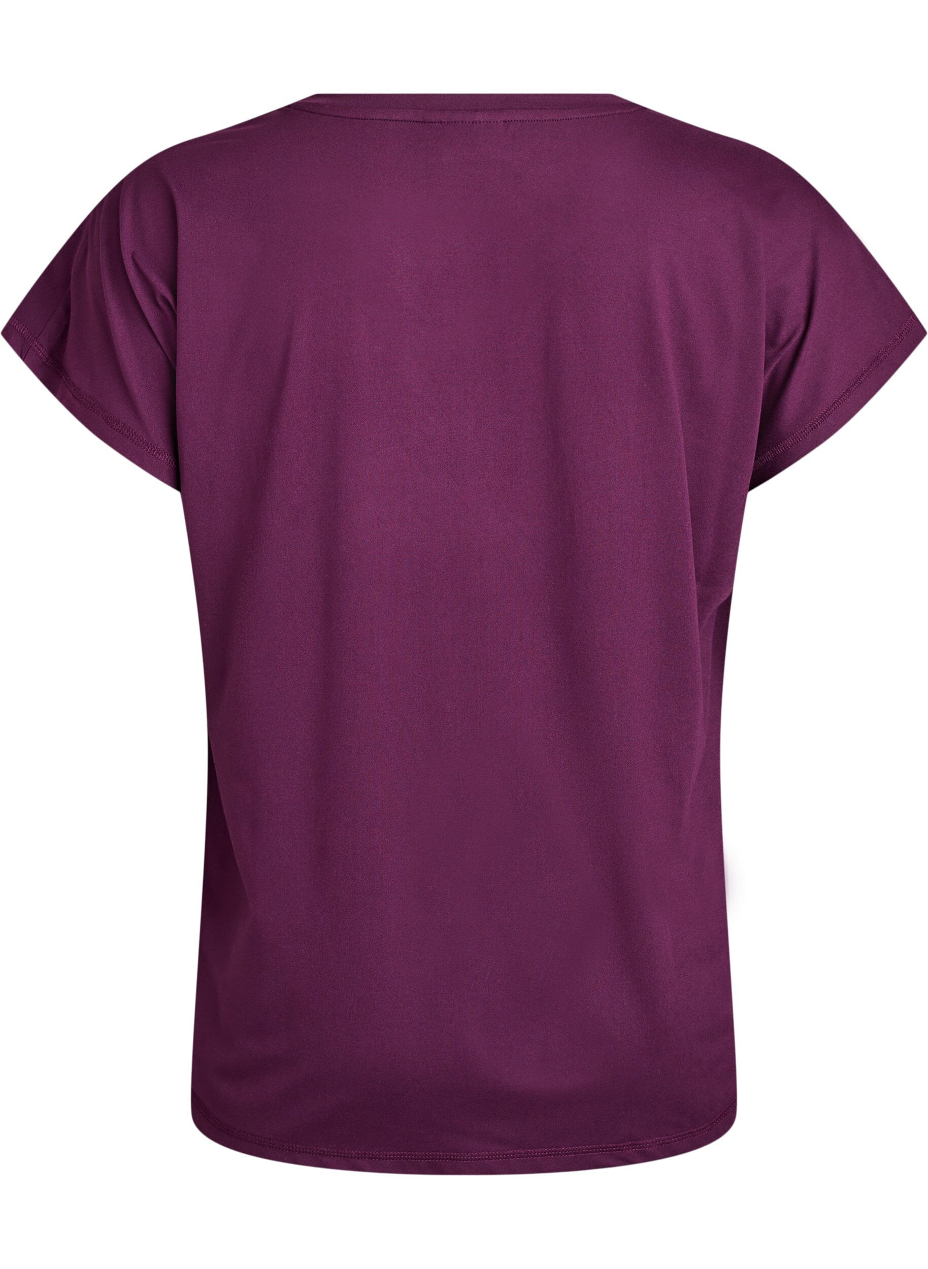 ZizziEffen gekleurd trainingsshirt, Paars, Packshot image number 1