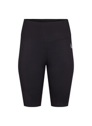 Lange strakke sport shorts, Zwart