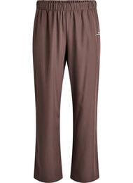 Sportieve broek met een high waist en rechte pijpen, Bruin