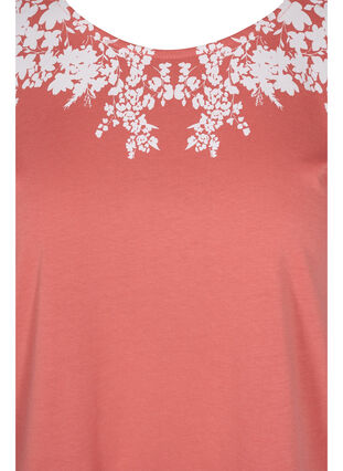 Katoenen t-shirt met print details, Faded RoseMel feath, Packshot image number 2