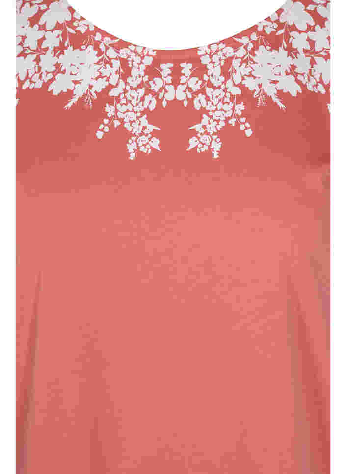Katoenen t-shirt met print details, Faded RoseMel feath, Packshot image number 2