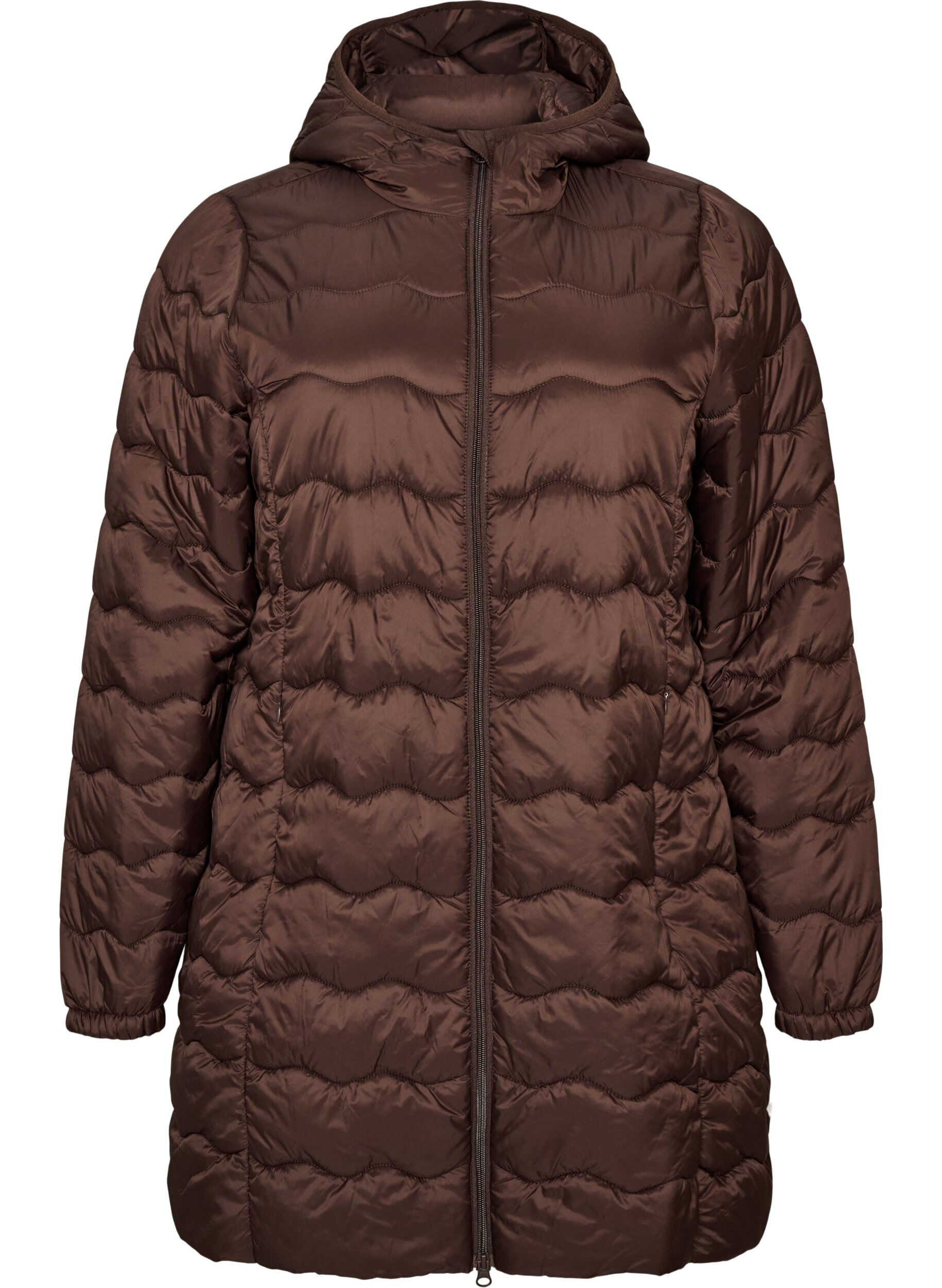 ZizziGewatteerde jas, Bruin, Packshot image number 0