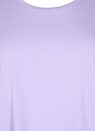 T-shirt met korte mouwen van katoenmix, Lavender, Packshot image number 2