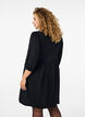 FLASH - Korte jurk met textuur en 3/4 mouwen, Black, Model image number 1