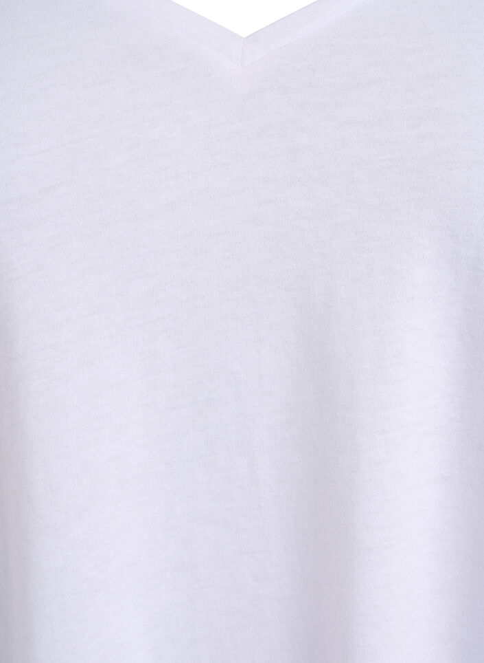 FLASH - 2-pack T-shirts met V-hals, Black/White, Packshot image number 3