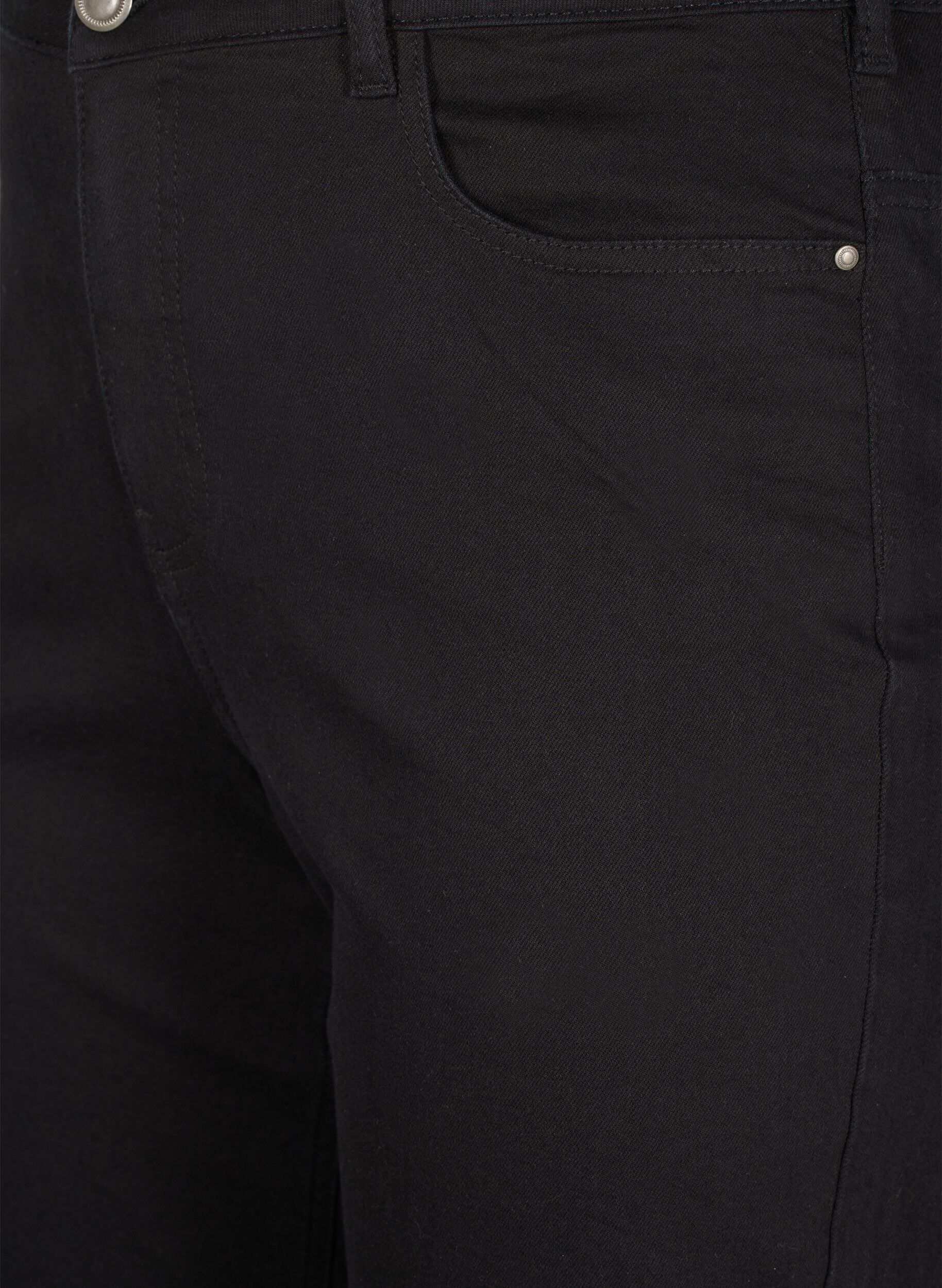 Zizzi  Gemma-jeans met hoge taille en rechte pasvorm, Zwart, Packshot image number 2