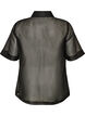 Transparant shirt met korte mouwen met borstzakken, Zwart, Packshot image number 1