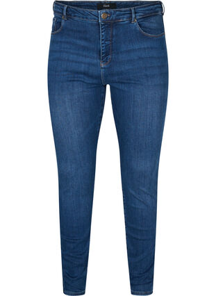 Amy jeans mer hoge taille en stretch technology , Blue denim, Packshot image number 0