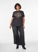 Grafisch T-shirt van biologisch katoen, Beige, Model image number 1