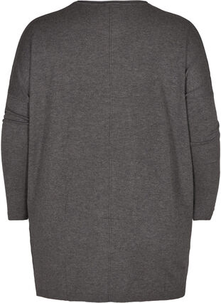 Gebreide blouse, Dark Grey Melange, Packshot image number 1