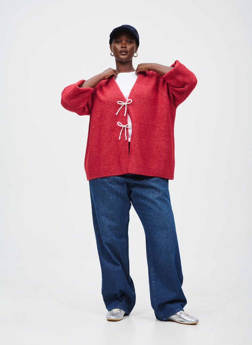 Vest met parelstrik, , Model