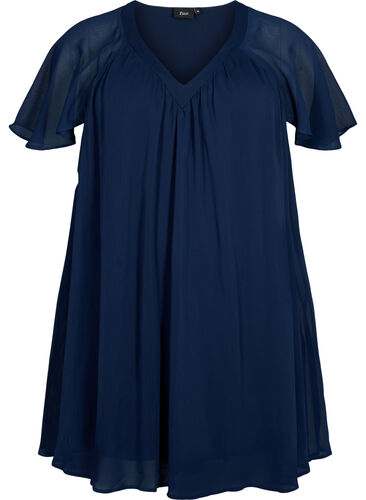 Losse jurk met korte mouwen, Navy Blazer, Packshot image number 0