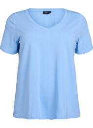 T-shirt met korte mouwen en V-hals, Blauw