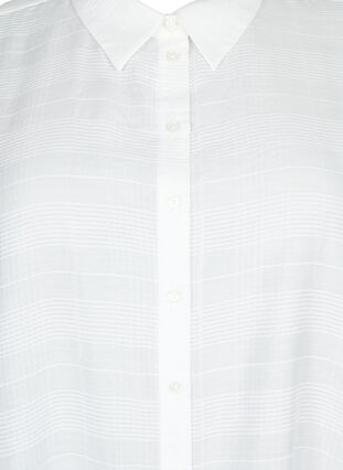 Lang hemd van viscose met structuur, Bright White, Packshot image number 2