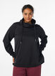 Sweatshirt met hoge kraag en zakken, Zwart, Model image number 0