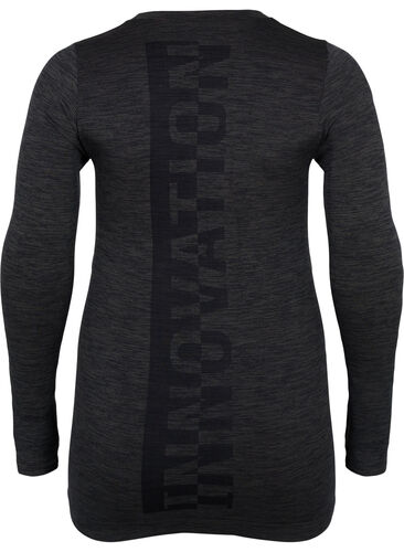 Gemêleerd naadloos ski-onderhemd, Dark Grey Melange, Packshot image number 1