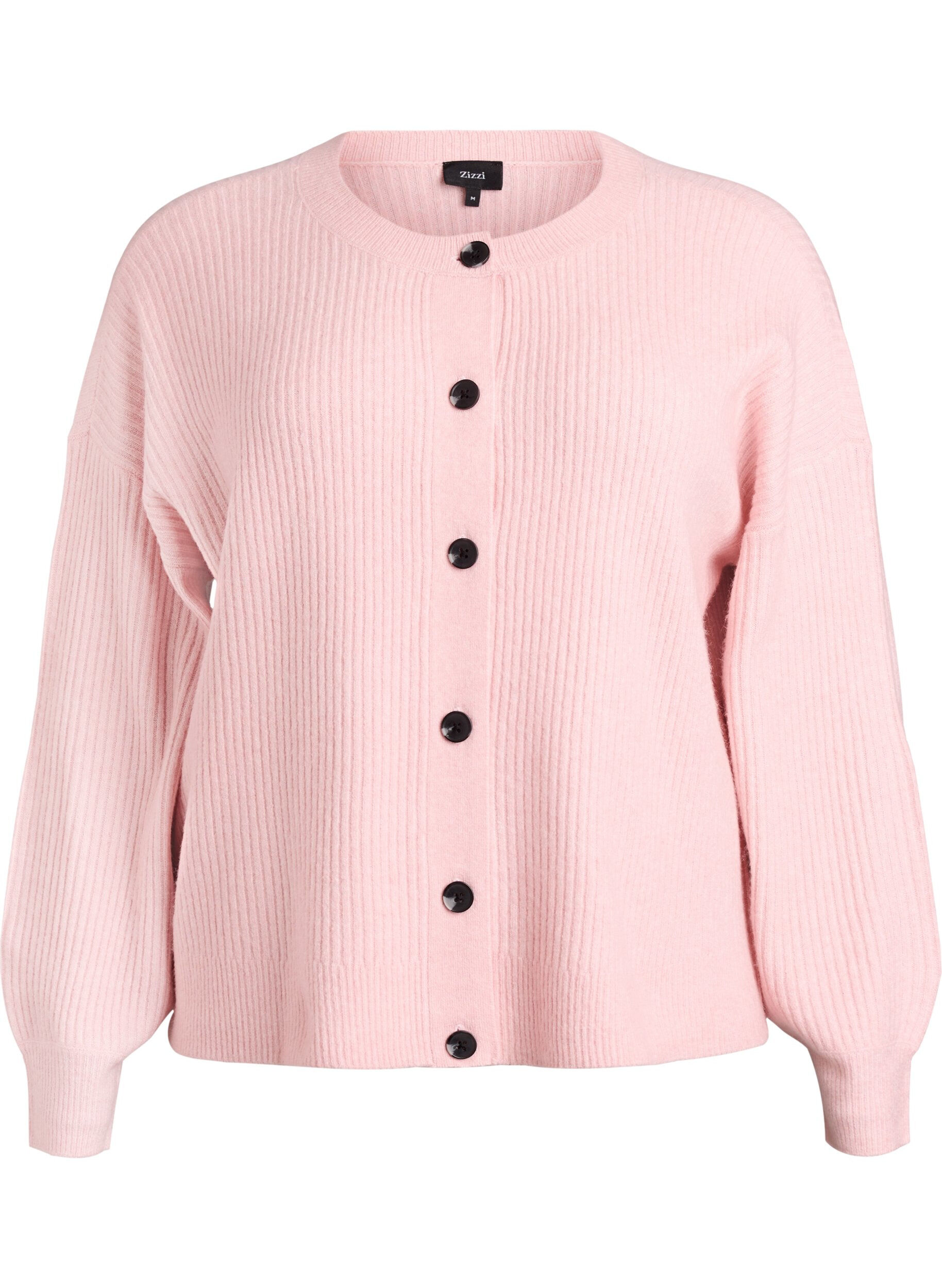 Vest van ribtricot met knopen