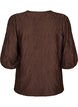 Blouse met textuur en 3/4 mouwen, Bruin, Packshot image number 1