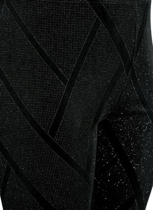 Leggings van velour met glitter en patroon, Black, Packshot image number 2